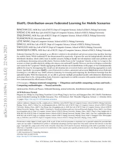 DistFL: Distribution-aware Federated Learning for Mobile Scenarios