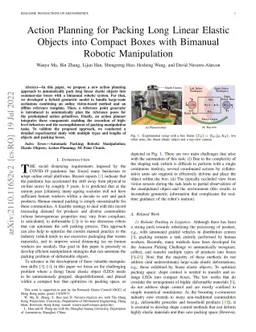 Action Planning for Packing Long Linear Elastic Objects into Compact
  Boxes with Bimanual Robotic Manipulation