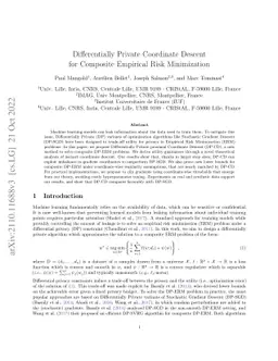 Differentially Private Coordinate Descent for Composite Empirical Risk
  Minimization