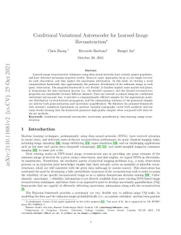 Conditional Variational Autoencoder for Learned Image Reconstruction