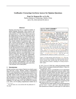 ListReader: Extracting List-form Answers for Opinion Questions