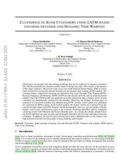 Clustering of Bank Customers using LSTM-based encoder-decoder and
  Dynamic Time Warping