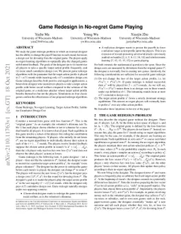 Game Redesign in No-regret Game Playing