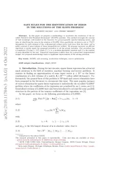 Safe rules for the identification of zeros in the solutions of the SLOPE
  problem