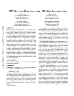 HDRVideo-GAN: Deep Generative HDR Video Reconstruction