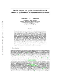 Model, sample, and epoch-wise descents: exact solution of gradient flow
  in the random feature model