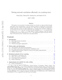 Testing network correlation efficiently via counting trees