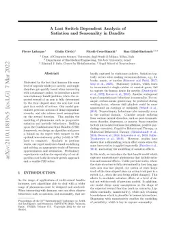 A Last Switch Dependent Analysis of Satiation and Seasonality in Bandits