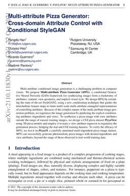 Multi-attribute Pizza Generator: Cross-domain Attribute Control with
  Conditional StyleGAN