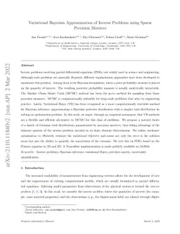 Variational Bayesian Approximation of Inverse Problems using Sparse
  Precision Matrices