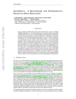 GeneDisco: A Benchmark for Experimental Design in Drug Discovery