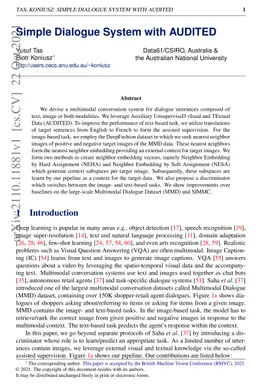 Simple Dialogue System with AUDITED