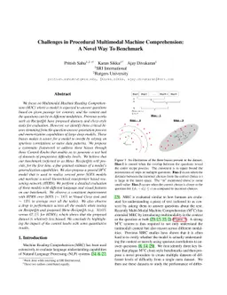 Challenges in Procedural Multimodal Machine Comprehension:A Novel Way To
  Benchmark