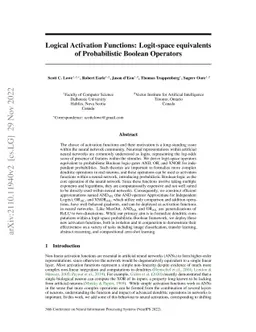 Logical Activation Functions: Logit-space equivalents of Probabilistic
  Boolean Operators