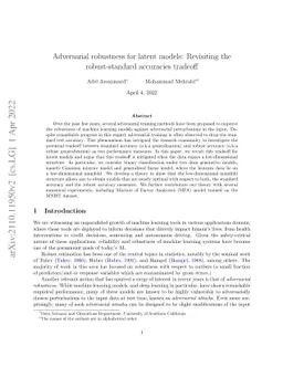 Adversarial robustness for latent models: Revisiting the robust-standard
  accuracies tradeoff