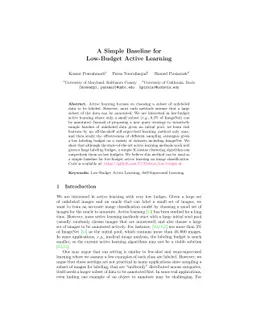 A Simple Baseline for Low-Budget Active Learning