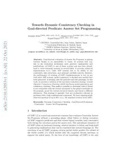 Towards Dynamic Consistency Checking in Goal-directed Predicate Answer
  Set Programming