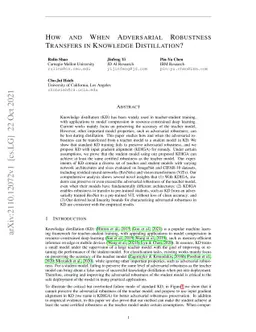 How and When Adversarial Robustness Transfers in Knowledge Distillation?