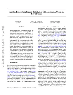 Gaussian Process Sampling and Optimization with Approximate Upper and
  Lower Bounds