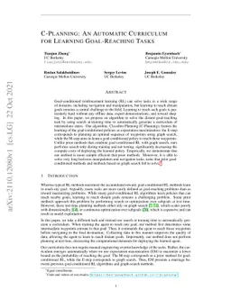 C-Planning: An Automatic Curriculum for Learning Goal-Reaching Tasks