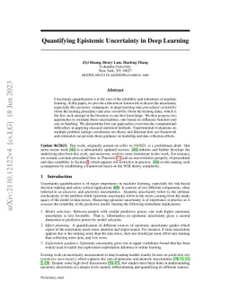 Quantifying Epistemic Uncertainty in Deep Learning