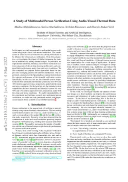 A Study of Multimodal Person Verification Using Audio-Visual-Thermal
  Data