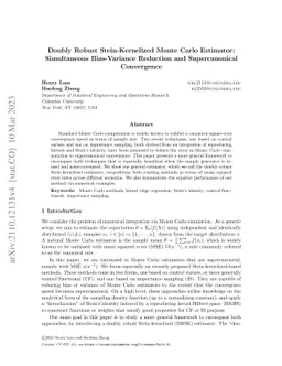 Doubly Robust Stein-Kernelized Monte Carlo Estimator: Simultaneous
  Bias-Variance Reduction and Supercanonical Convergence