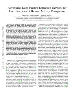 Adversarial Deep Feature Extraction Network for User Independent Human
  Activity Recognition