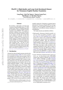 PhoMT: A High-Quality and Large-Scale Benchmark Dataset for
  Vietnamese-English Machine Translation