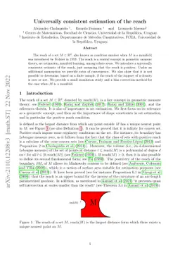 Universally consistent estimation of the reach