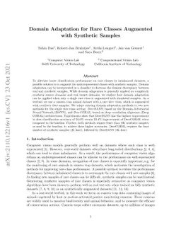 Domain Adaptation for Rare Classes Augmented with Synthetic Samples