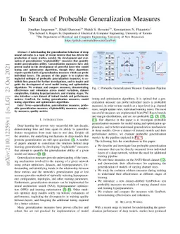 In Search of Probeable Generalization Measures