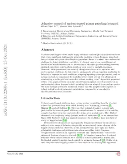 Adaptive Control of Underactuated Planar Pronking Hexapod