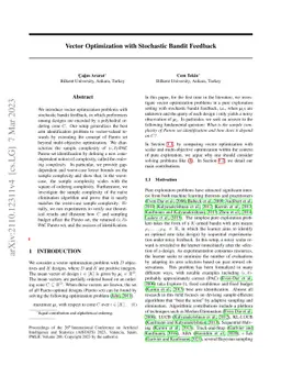 Vector Optimization with Stochastic Bandit Feedback