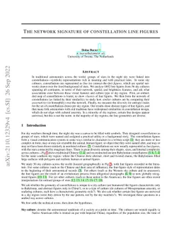 The network signature of constellation line figures