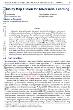 Quality Map Fusion for Adversarial Learning