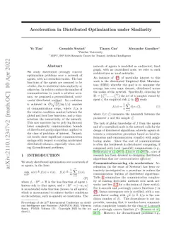 Acceleration in Distributed Optimization under Similarity