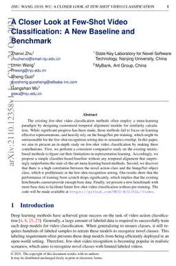 A Closer Look at Few-Shot Video Classification: A New Baseline and
  Benchmark