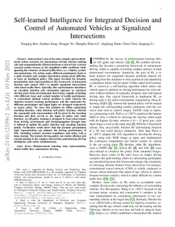 Self-learned Intelligence for Integrated Decision and Control of
  Automated Vehicles at Signalized Intersections