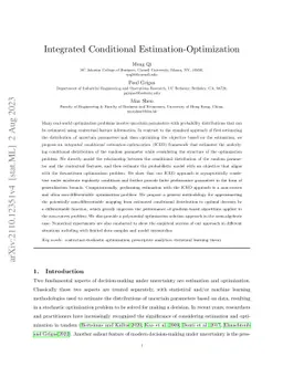 Integrated Conditional Estimation-Optimization