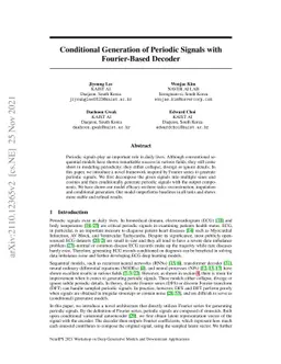 Conditional Generation of Periodic Signals with Fourier-Based Decoder