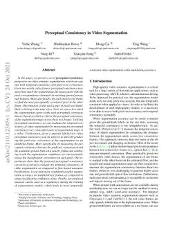 Perceptual Consistency in Video Segmentation