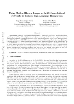 Using Motion History Images with 3D Convolutional Networks in Isolated
  Sign Language Recognition