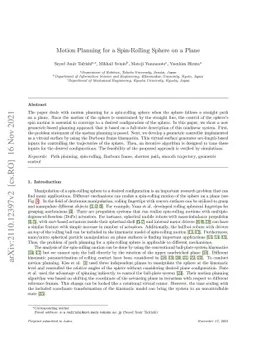 Motion Planning of a Spin-Rolling Sphere on a Plane