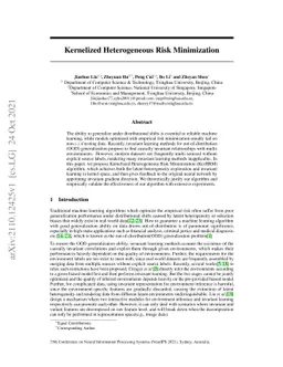 Kernelized Heterogeneous Risk Minimization