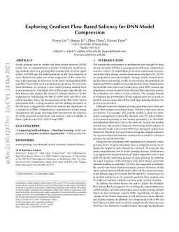 Exploring Gradient Flow Based Saliency for DNN Model Compression