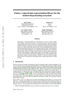 Lhotse: a speech data representation library for the modern deep
  learning ecosystem
