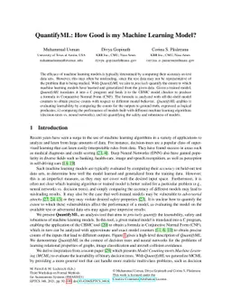 QuantifyML: How Good is my Machine Learning Model?