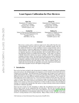 Least Square Calibration for Peer Review