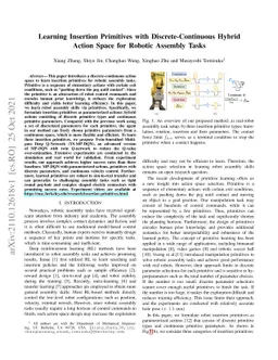 Learning Insertion Primitives with Discrete-Continuous Hybrid Action
  Space for Robotic Assembly Tasks